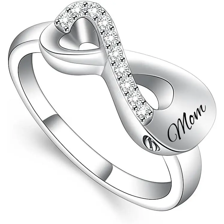 Heart Infinity Cremation Ring for Ashes, Stainless Steel Criss-Cross Band for Women, Customizable Memorial Keepsake Gift, Memorial Gift
