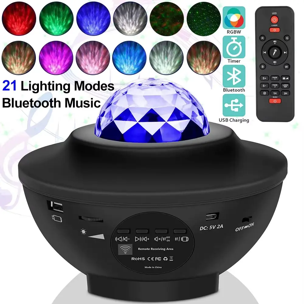 Exciting Neon Galaxy Projector with Powerful Music Loudspeaker and Convenient Remote Control - Ideal for Bedroom Decoration