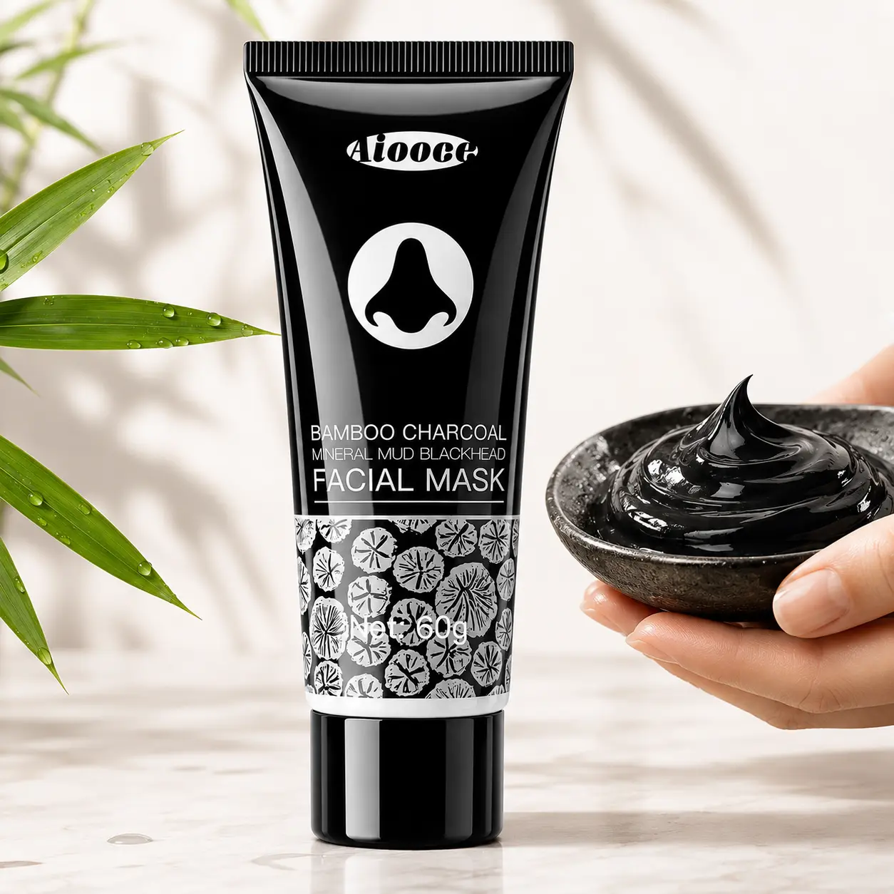 Deep Clean Pore Bamboo Charcoal Mud Mask, Blackhead Clearing Facial Mask, Oil Control Purifying Face Mask Daily Skincare 60g
