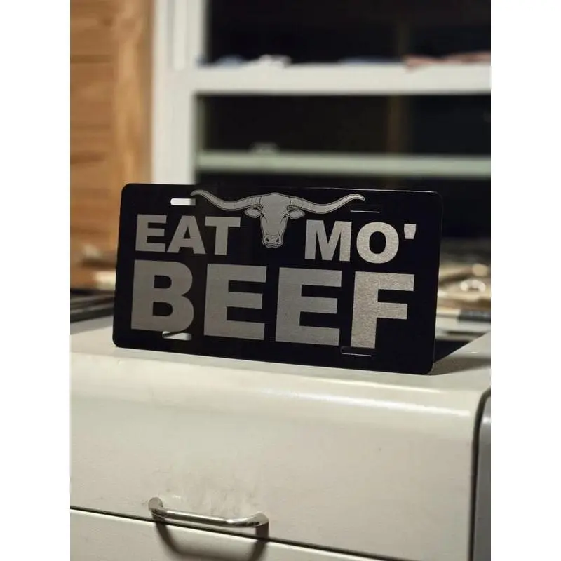 EAT BEEF Personalized Universal Custom Front License Plate - Custom License Plates, Car Accessories, Truck Accessories, Home Decor Plaque