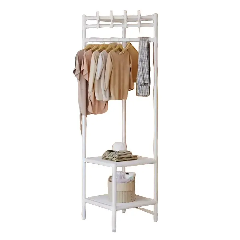 Multi-Layer Clothes Rack with Hooks, Garment Rack, Clothing Rack Organizer, Easy Assembly, Corner Design, Ideal for Home Use, Bedroom Storage, Hanging Clothing, Bags, Shoes, Bedroom Clothing Stand, Closet Organizer