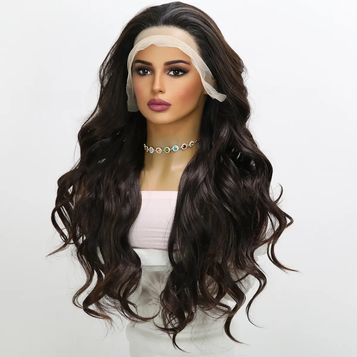 Smilco Deep Brown 13x6 Large Lace Wig – Lustrous Waves, Natural Look, 24 Inch/SM9706 Smilco Deep Brown 13x6 Large Lace Wig – Lustrous Waves, Natural Look, 24 Inch/SM9706