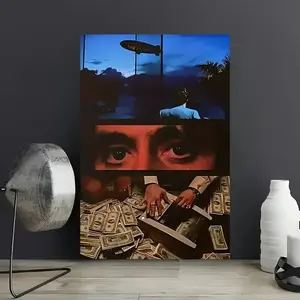 Room Decor 1pc Scarface Canvas Print Poster, Classic Gangster Movie Artwork Wall Decor, Unique Creative Wall Art for Living Room, Bedroom, Office, Dining Room,  Perfect Gift and Decoration