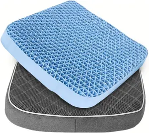 TPE Double Layer Gel Seat Cushion for Long Sitting - Enlarged Thickened Patent Design, Soft Breathable Cooling Comfort Support - Non-Slip Bottom for Office Chair, Wheelchair, Car, Recliner, Truck