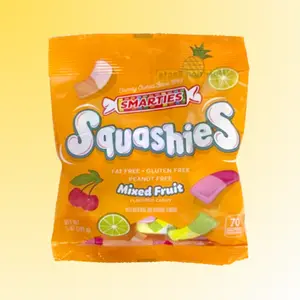 Smarties Squashies Mixed Fruit 5oz Bag candy Rainbow Gummy Candy Mix