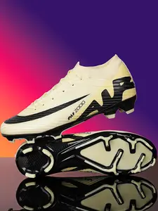 Lace up High Top Football Shoes, Anti-slip Spike Soccer Shoes, Matching Black Football Cleats, Solid Color Outdoor Sports Training Shoes, Football Field Boots, Men Shoes