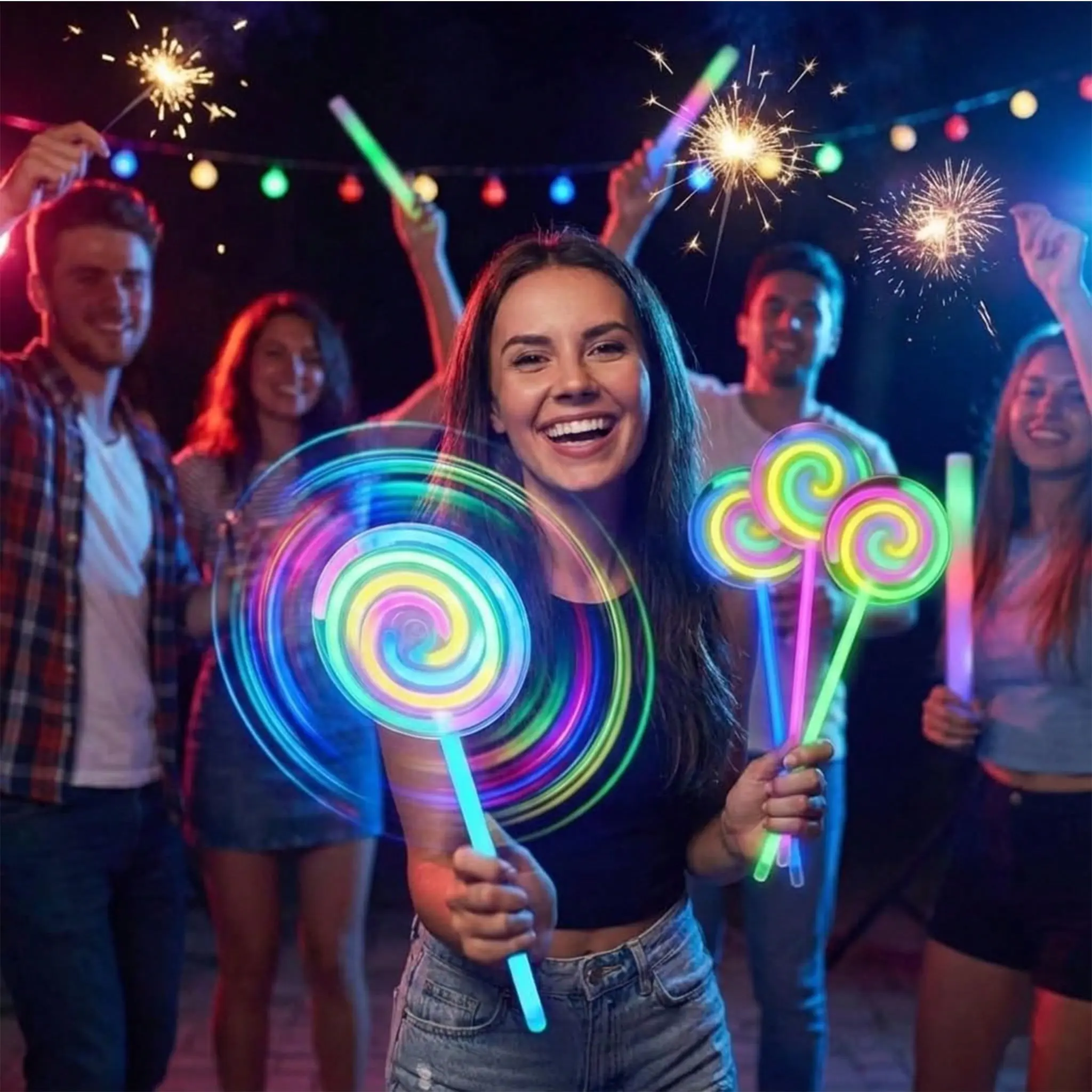 Glow Lollipop Light Stick, Luminous Lightweight Party Prop for Birthday Party, Stage Performance, Festival Atmosphere & Gifts, Handheld Decoration, Festival Party Supplies