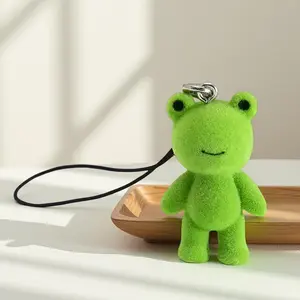 Charming Lime Amphibian Charm, Soft Plush Resin Animal Pendant for Phone Straps, Unique Accessory for Everyday Style