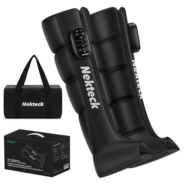 Nekteck Leg Compression Massager Recovery Boots Rechargeable Foot Leg Massager For Circulation Pain Relief 6 Modes 4 Intensities Leg Muscle Relaxation