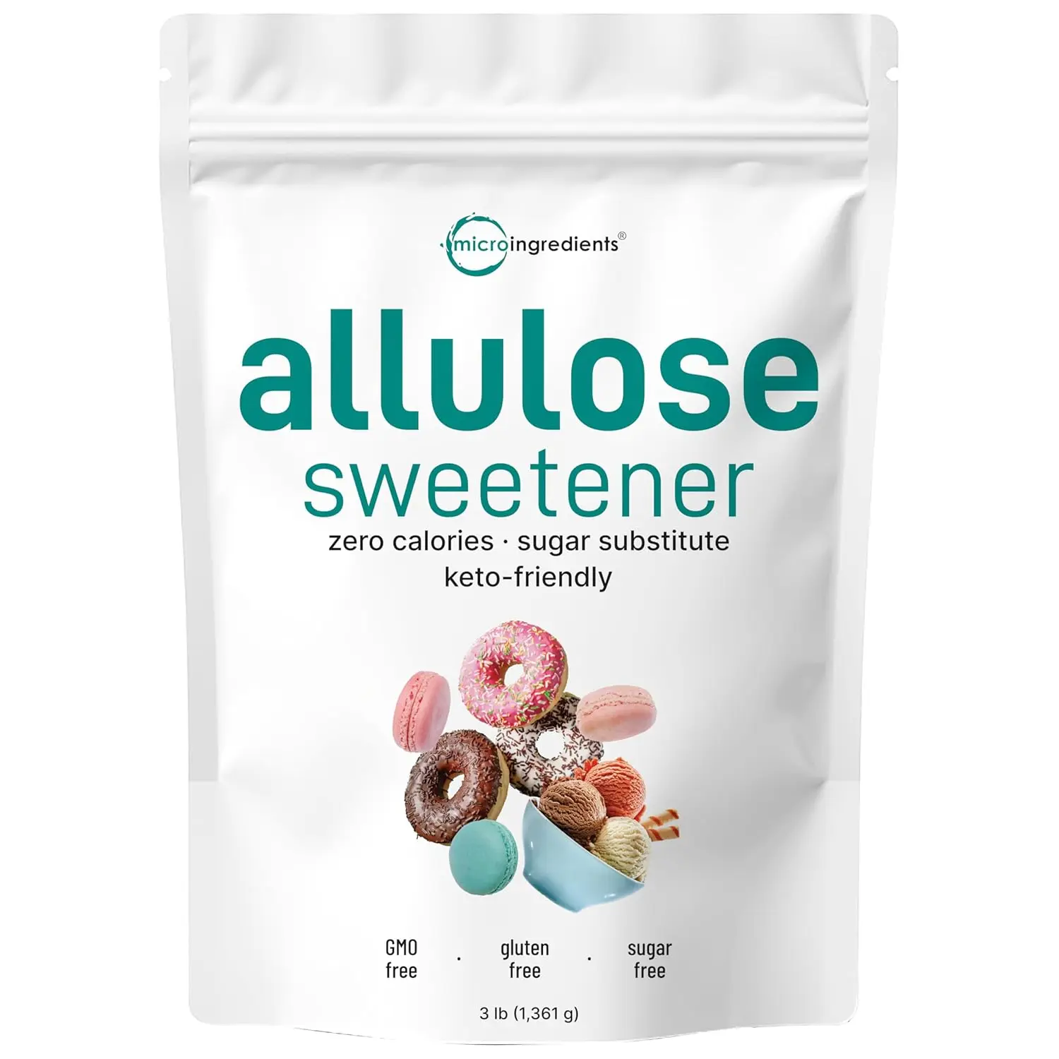 Allulose Sweetener, 3 Pounds (48 Ounces), Zero Calorie, Plant Based Sugar Alternative, No After Taste, Best for Coffee, Drinks, Tea, Cooking and Baking, Keto Diet and Vegan Friendly