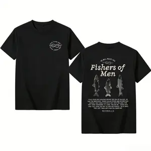 valentine shirts Fishers of Men - Matthew 4:19 Jesus T-Shirt Washed ,Bible Verse Clothing , Religious Apparel , Inspirational T-shirt Church Outfit Gym Pump Cover Back To School Outfits Gift for Christians