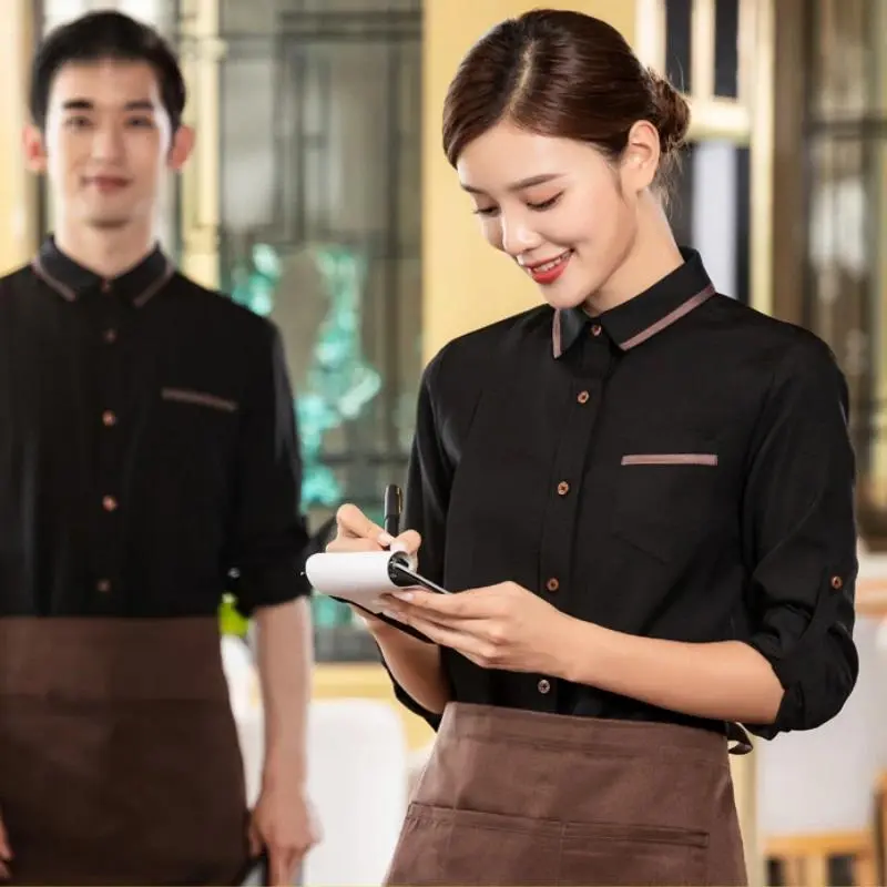 New Hotel Waiter Chunqiu Women's Work Clothes Restaurant Work Clothes Long Sleeve Hotel Fast Food Hot Pot Milk Tea Shop Shirt