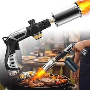 Adjustable Flame Butane Torch - Professional Culinary & Welding Tool for Searing Steak, BBQ, Camping Fire Starting, Soldering (Tank Not Included)
