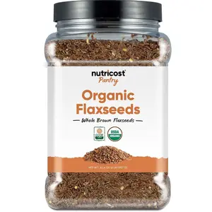 Nutricost Pantry Organic Flaxseeds (2 Pounds) - Whole Brown Flaxseeds, Vegan, GMO-Free, Gluten-Free