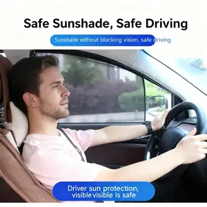 Magnetic Car Window Sunshade with Protection and Privacy Screen, Mesh Front/back Cover, Easy Install/remove, All Cars Trucks Suvs, UV Protective Sunshade
