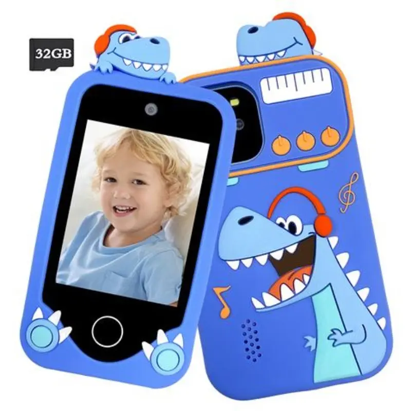Educational Kids' Toy Smartphone, Learning Tool for Ages 3-12, 2.8'' Touchscreen, Dual Cameras, Large Battery, Learning Apps, Music & Games, 32GB Memory Card