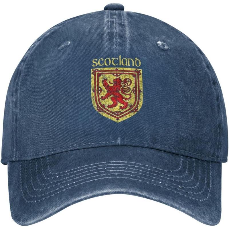Scottish Flag Rampant Lion Denim Trucker Hat Baseball Cap for Men Or Women Cowboy Black