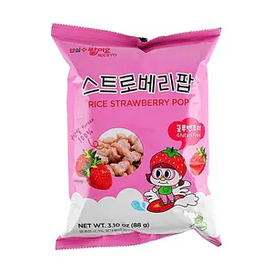JAYONE Korean Strawberry Rice Crisps 88g - Gluten-Free, Sweet & Crunchy Snack
