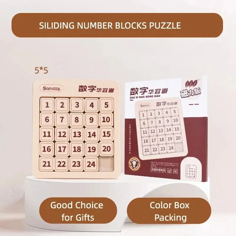 Digital Sliding Block Puzzle, Advanced Huarong Road Game, Challenge Puzzle Game, ABS Material Brain Teaser Toy, Birthday or Holiday Gift, Shape Recognition Puzzles