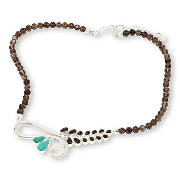 Mine Finds by Jay King Gallery Collection Alicia Turquoise and Smoky Quartz Necklace