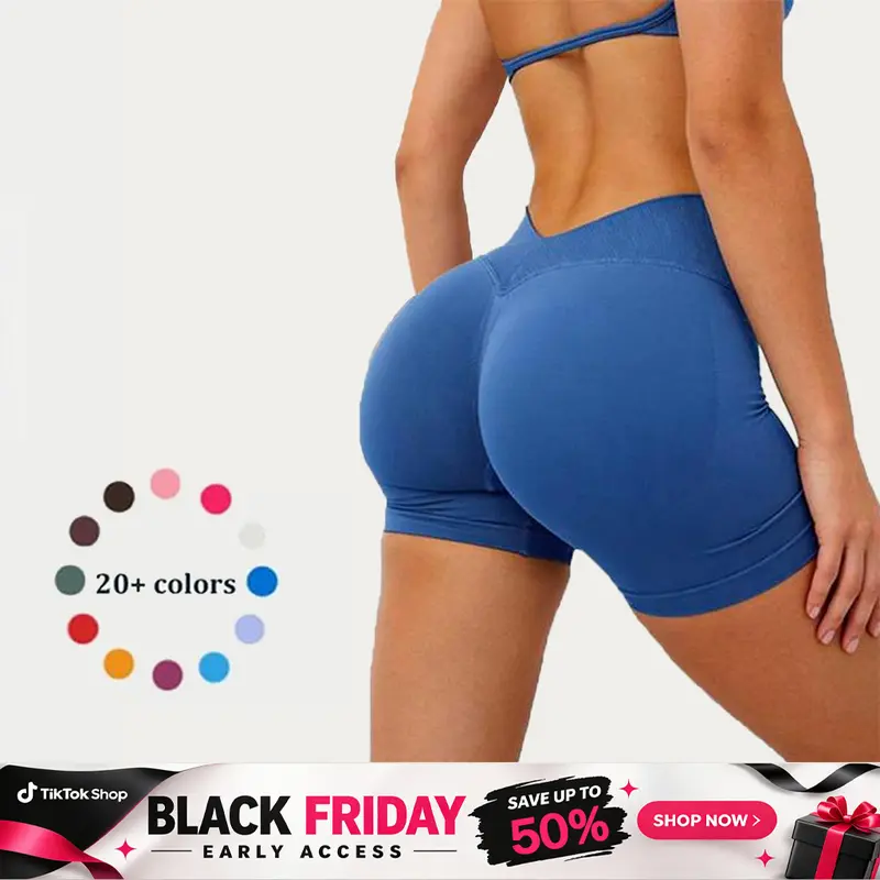 [SIZE UP 1] DEEFY LJ V-BACK SCRUNCH SHORTS Fitness Gymwear Yoga Shorts Gym Fitness Sportswear Workout Exercise Yoga Cycling Short #BackToSchool
