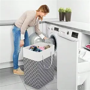 Large Foldable Clover Laundry Basket with Handle, Spacious and Portable, Ideal for Bedroom, Dormitory, Laundry Room, Living Room, Collapsible Laundry Hamper