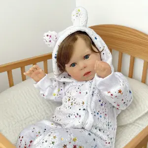 TopLink 50cm Realistic Newborn Doll - 3D-Paint Vein Skin, Handmade Cloth Body Lifelike Soft Doll, Kids' Toy, Sweet Fashion Birthday Christmas Gift, Lifelike Soft Dolls