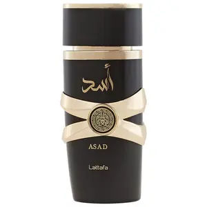 Asad Lattafa Edp Spray for Men 100ml Regular Edition Perfume with Elegant Gold Accents Men's Fragrance Spray Type