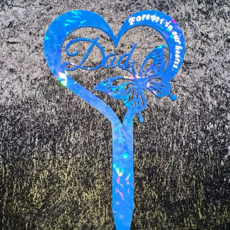 Navy - Honor His Legacy: Custom Memorial Dad Grave Marker Stakes – A Heartfelt Tribute