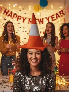 Funny Traffic Cone Hat Costume Accessory, Halloween Party Prop, Instagram Photo Booth Decoration, Sand Sculpture Gift, Music Festival Cosplay