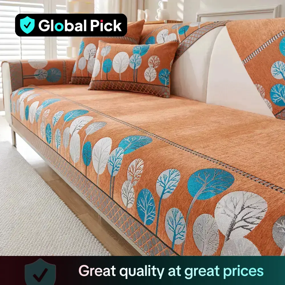 Bohemian Style Sofa Cover, 1 Count Colorful Dustproof Non-slip Sofa Slipcover, Washable Sofa Slipcover, Easy to Maintain Soft Sofa Protector for Home