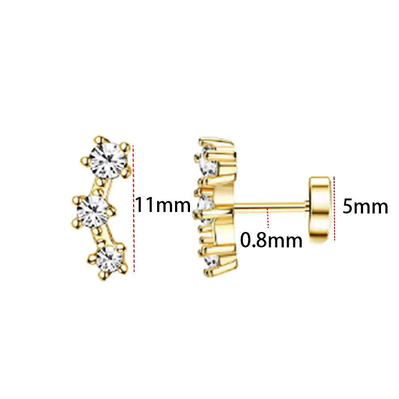 Three golden zircons in a pair