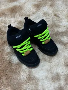 Warrior Casual Shoes, Men's Versatile Sneakers, Fluorescent Laces, Thick Tongue, Pure, Skateboarding, Streetwear, Outdoor
