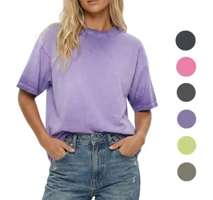 Dirty Wash Unisex 100% Cotton T-Shirt, Crew Neck Short Sleeve Casual Summer Tops, Loose Solid Streetwear Style, Comfortable Basic Tees Outdoor