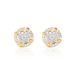 8mm Halo Moissanite Cluster Earrings (Approx. 0.55CT) – 925 Sterling Silver Screw Back