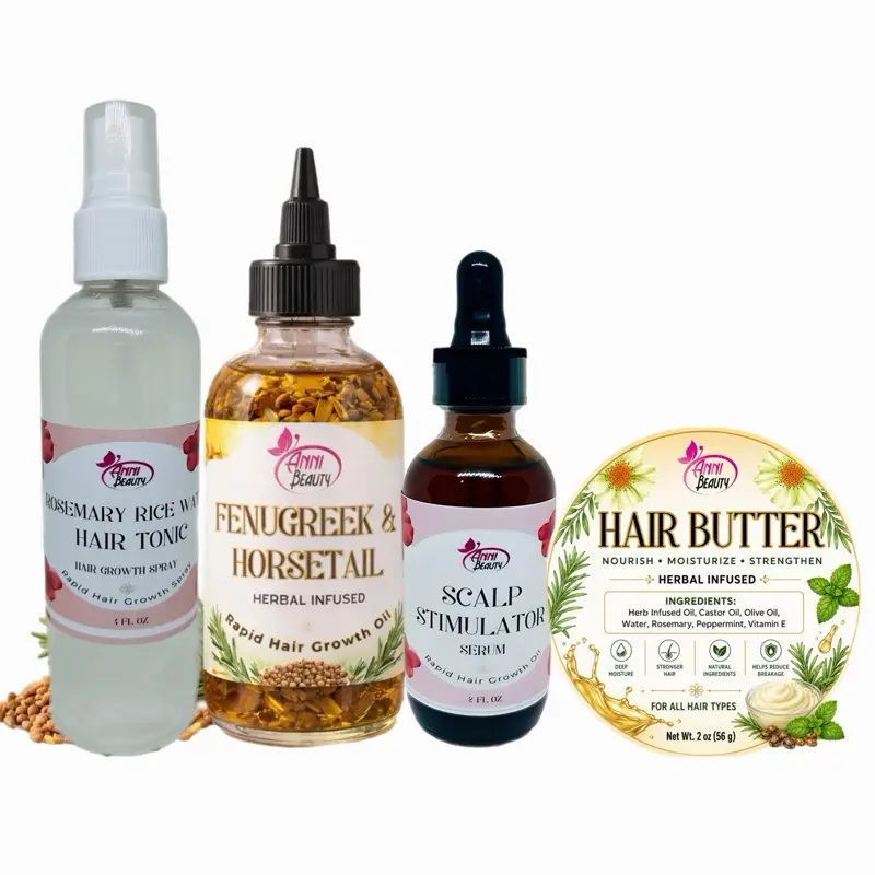 Rapid Growth Healthy Hair Care Bundle + Growth + Length Retention + Moisturize