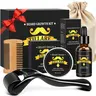 TILLARE Beard Routine Kit for Moisturizing Facial Hair Growth - Men's Grooming Set with Nourishing Beard Oil, Balm, Comb, Massager - Gift for Boyfriends (Christmas, Birthday Ideas) [Suitable for All Types]