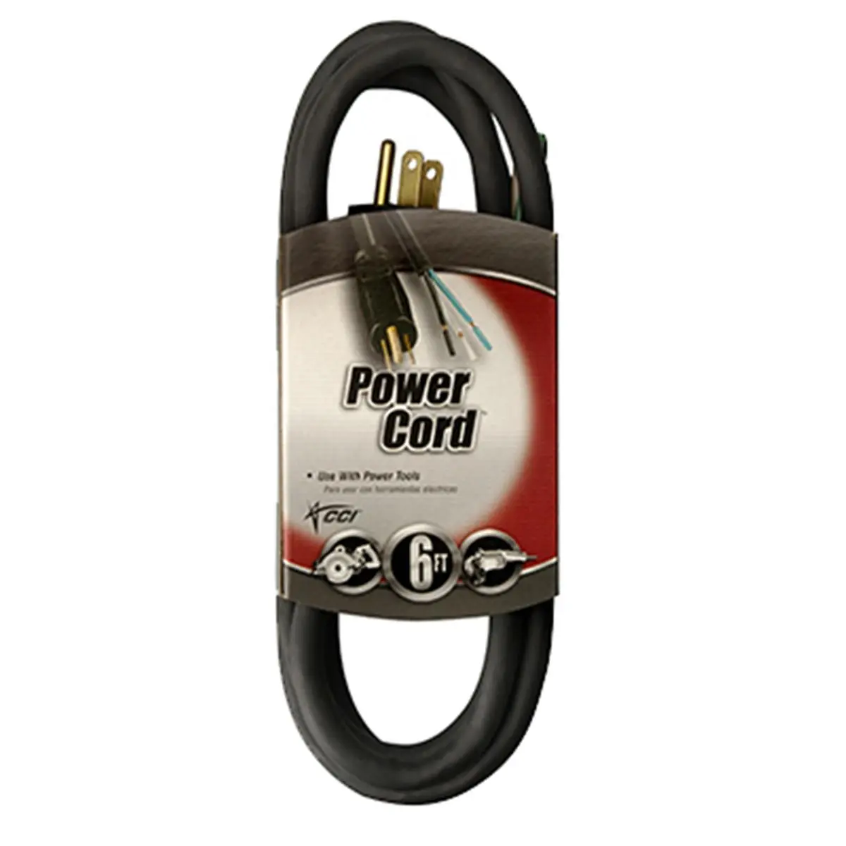 212 MAIN Heavy-Duty 14/3 Gauge 6 ft. Replacement Power Cord with Reinforced Blades (Coleman Cable 098570008)