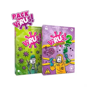 Happy Virus Strategy Board Game Cards Set, Edition, Fast-Paced Chess and Card Games, Evil Virus Evolution Stack, Paper Material