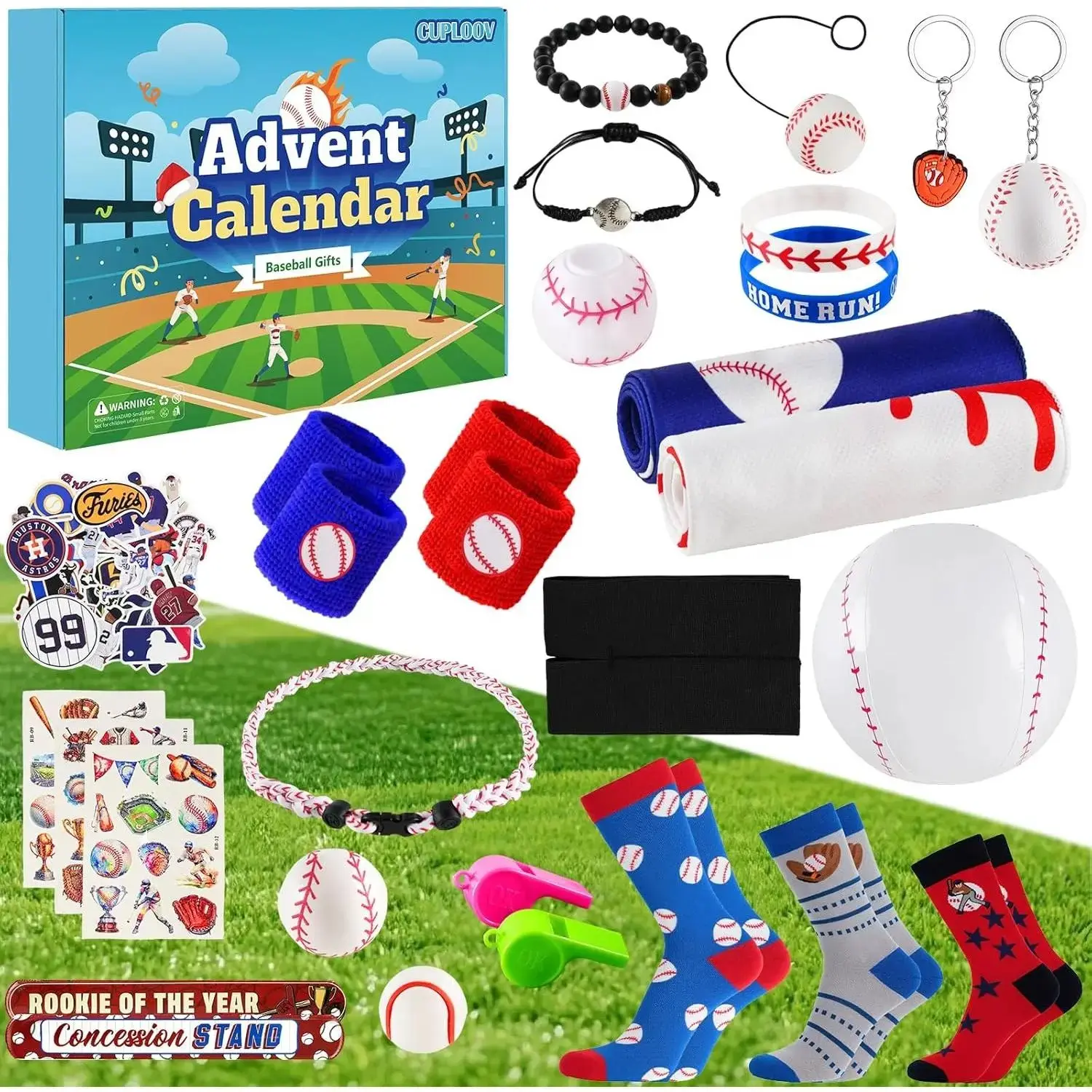 24 Days Baseball Advent Calendar 2025, Sports Advent Calendar for Teens Softball Sports Gifts Party Favors, Surprise Christmas Countdown Gifts for Baseball Players