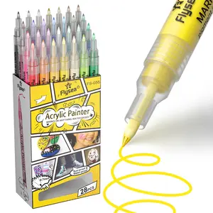 Colorful Acrylic Marker Set, 0.7mm Nylon Tip, Smooth Writing, Durable, 12-28 Colors, Ideal for Sketching, Coloring, DIY Art Projects