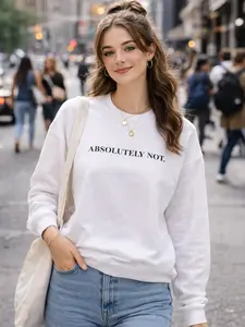 Absolutely Not Graphic Crewneck Sweatshirt - Pre-shrunk Classic Fit 50% Cotton 50% Polyester