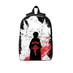 17-inch Anime-Print Backpack: Crafted from durable polyester, featuring breathable shoulder straps, a two-way zipper, and side pockets—an ideal choice for students and daily commuters.
