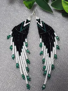 Elegant Loong Womens Earings. Black Color.