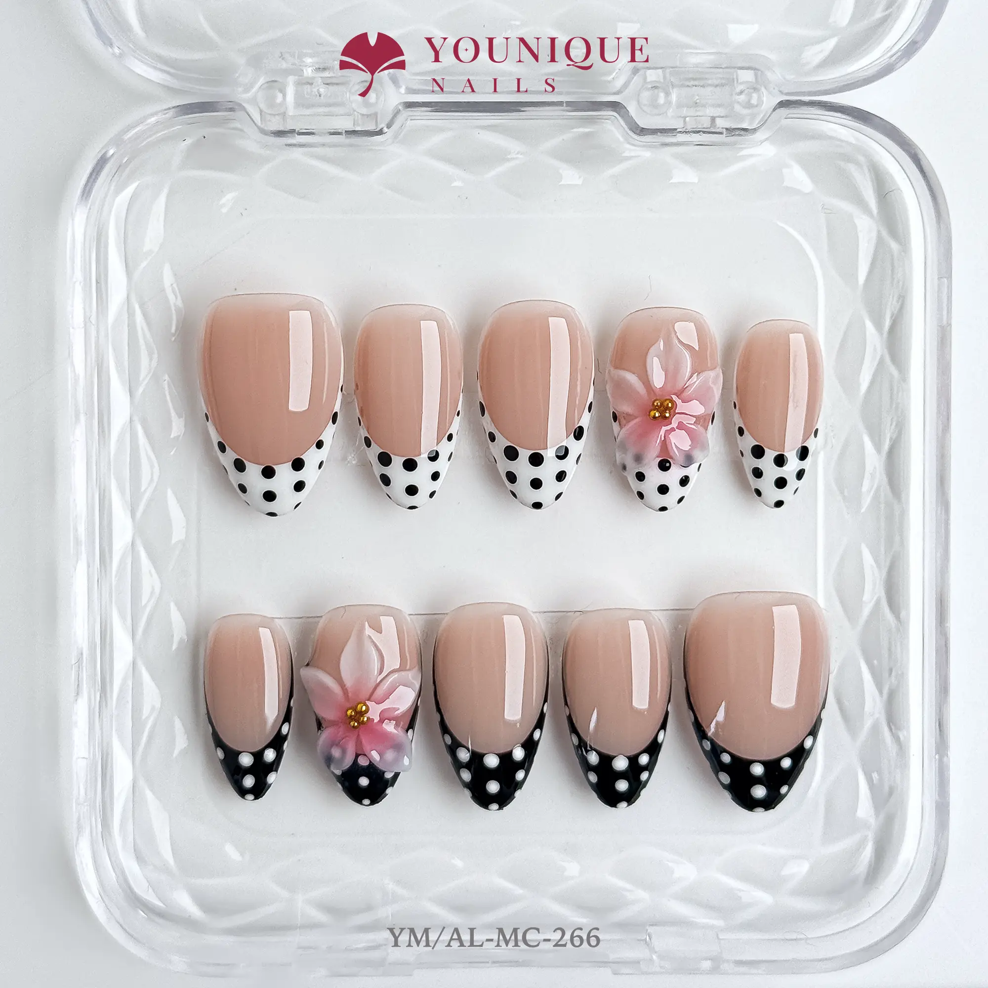 Younique Nails | 10PCS 100% Handmade Press-On Nails | Reusable Colorful Art acrylic stylish 3D