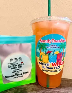 CHERRY LIME SOUR POP Loaded Tea or Loaded Water  Sugar Free Gluten Free