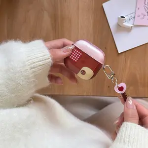Stylish Women's Earphone Case Compatible with Apple AirPods Pro 3/2/4, Simple Design Keychain Accessory, Fashionable House Pattern Cover, Earphone Protective Cover