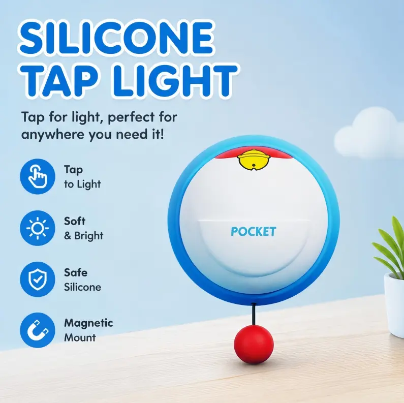 Silicone night light (also known as a "touch light"), timer function, tap-to-use light, a great gift for children, night light, wake-up light.