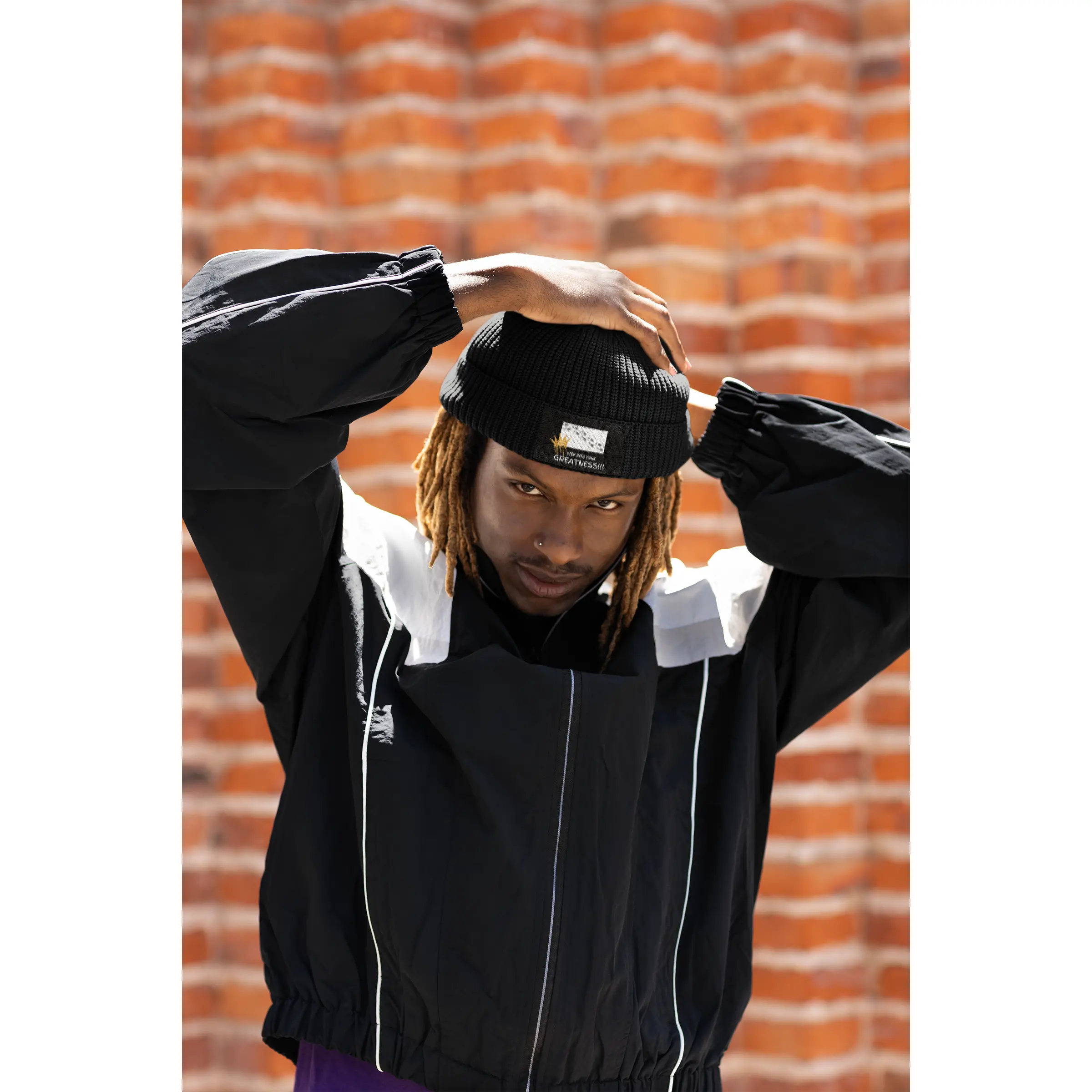 Step Into Your Greatness Embroidered Cuffed Beanie, Unisex 100% Acrylic Winter Hat, Hypoallergenic Casual Fashion Accessory, Unisex Names, One Size