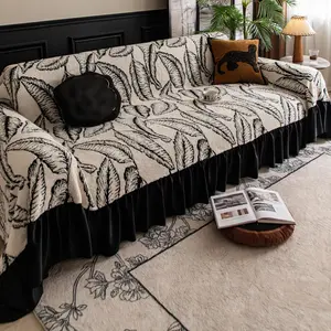 Leaf Pattern Sofa Cover, 1 Count Soft Comfortable Sofa Slipcover, Sofa Protector for Home Living Room, Bedroom, Hotel, Dormitory